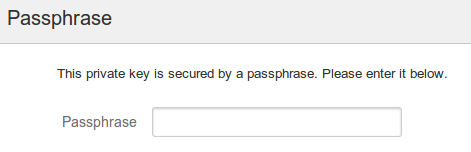 Connect to Git wizard authentication screen passphrase
