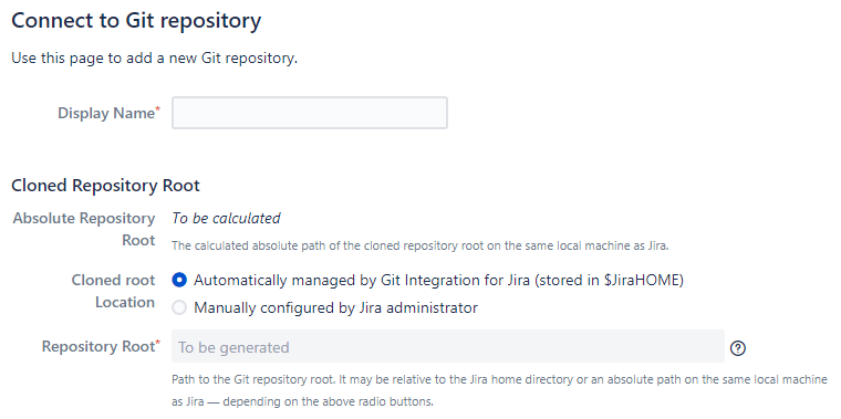 Advanced setup - Repository settings display name