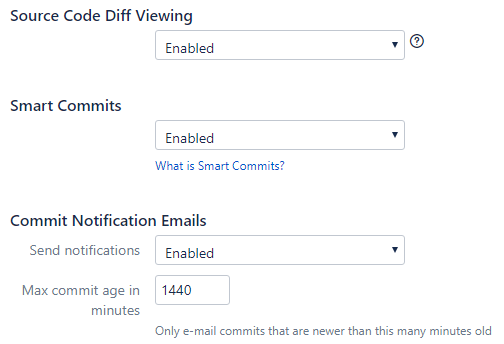 Advanced setup - Source Code Diff Viewing, Smart Commits and Email Notifications