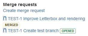 Dev panel merge/pull request status info