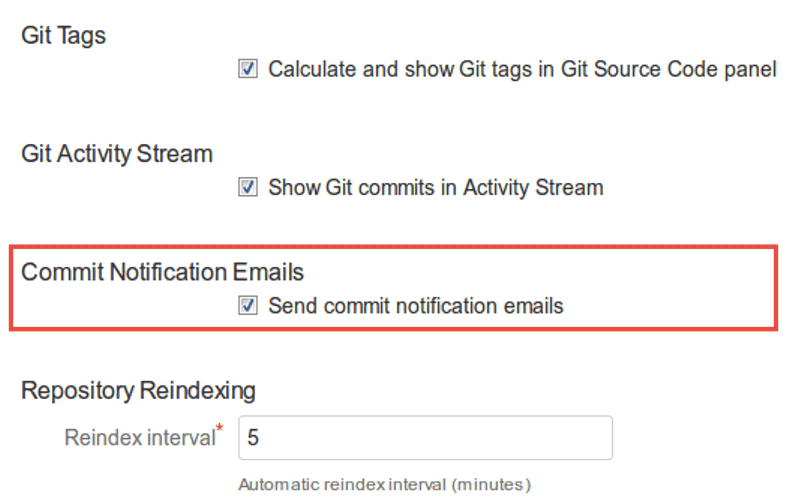 General commit notification setting