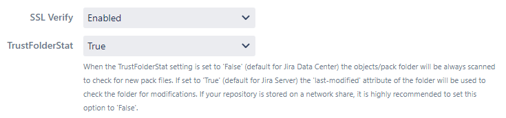 Advanced setup - SSL Verify & TrustFolderStat