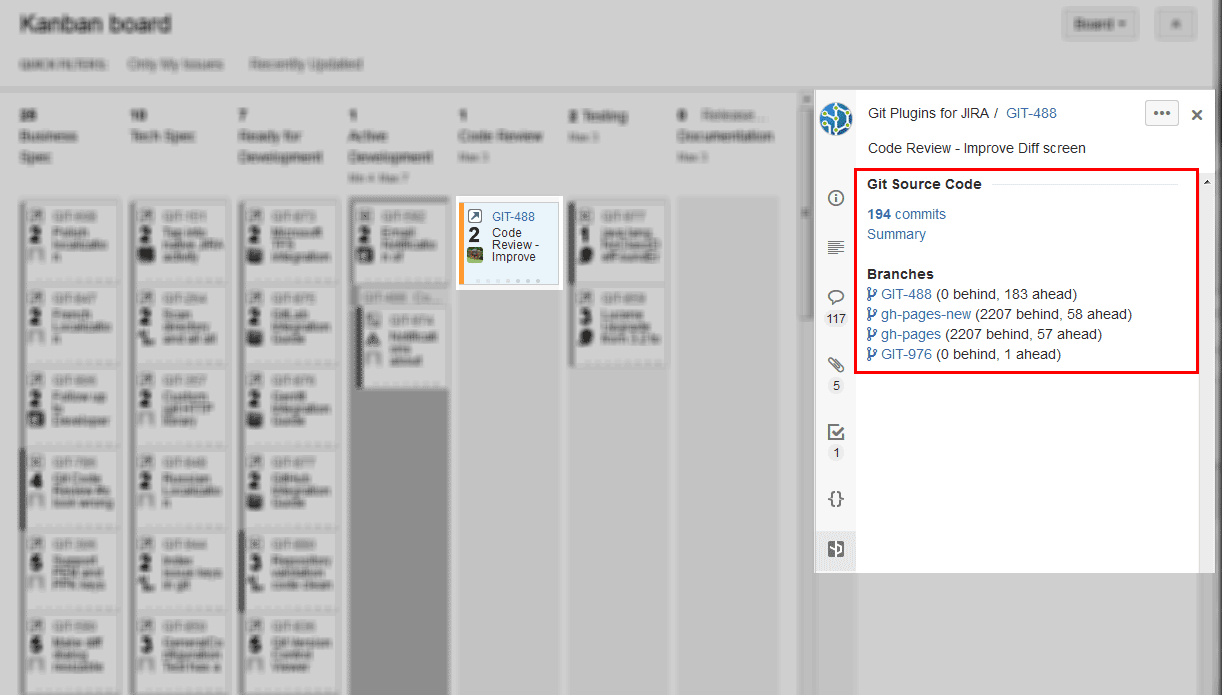 Jira developer panel Agile screen