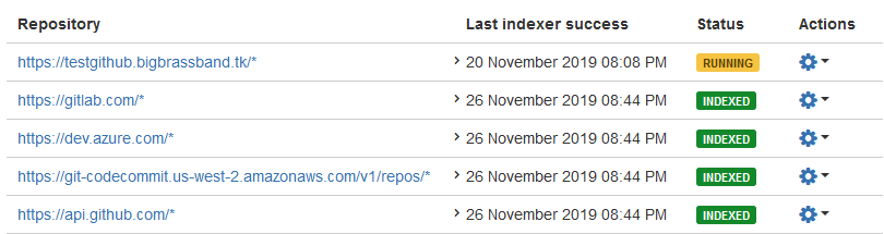 Manage git repositories page - Jira Cloud